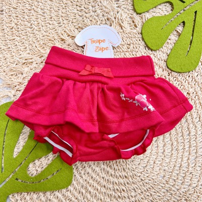 CONJ. DE MALHA 3 PEÇAS - Coelha Nadadora - Off White e Vermelho